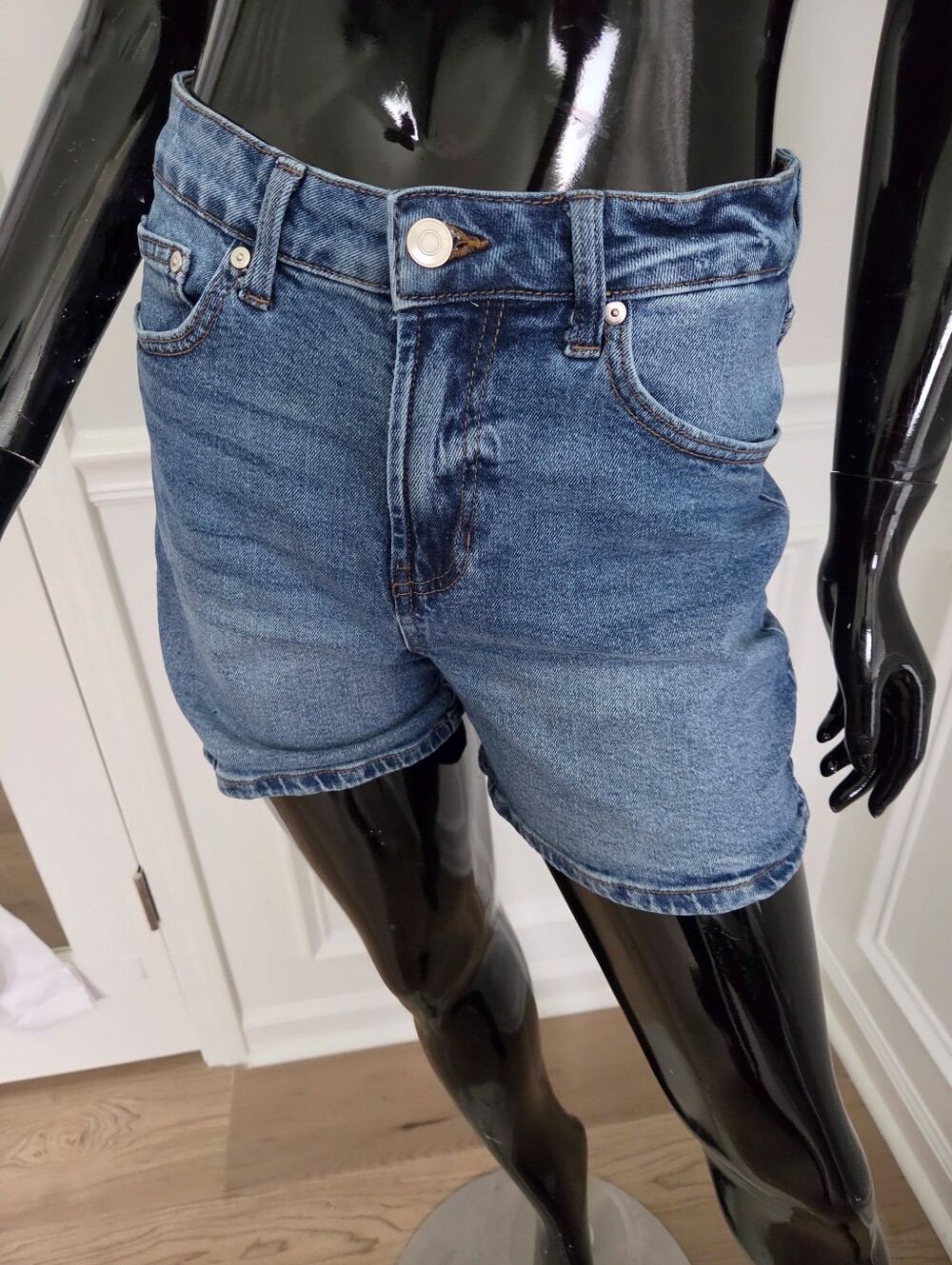 Rachel Roy Denim High-Waist Blue Jean Shorts